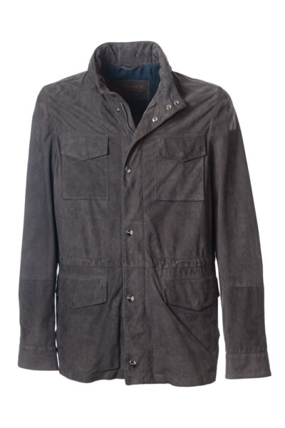 Field jacket in suede by Mandelli