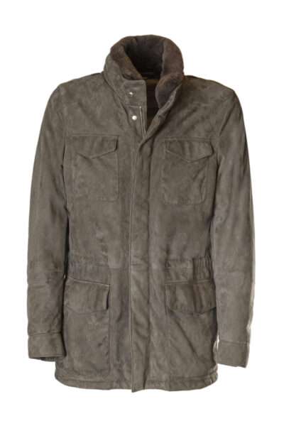 Field jacket in suede by Mandelli